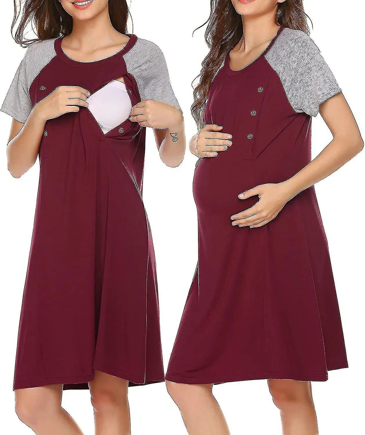 3 In 1 Delivery/labor/nursing Nightgown Women's Maternity Hospital Gown/sleepwear For