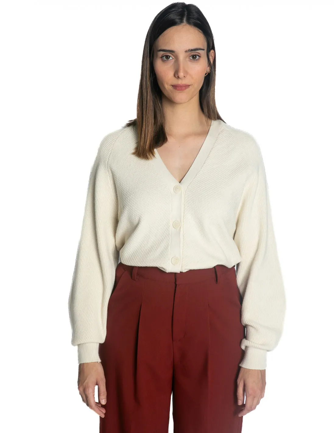 CARDIGAN PUNTO SUAVE CRUDO BOSTON ICHI