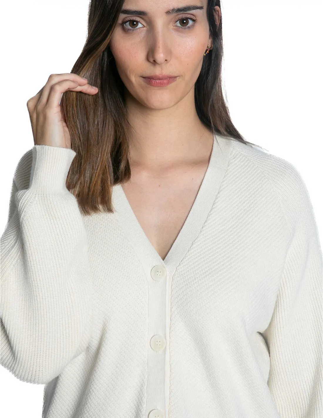 CARDIGAN PUNTO SUAVE CRUDO BOSTON ICHI