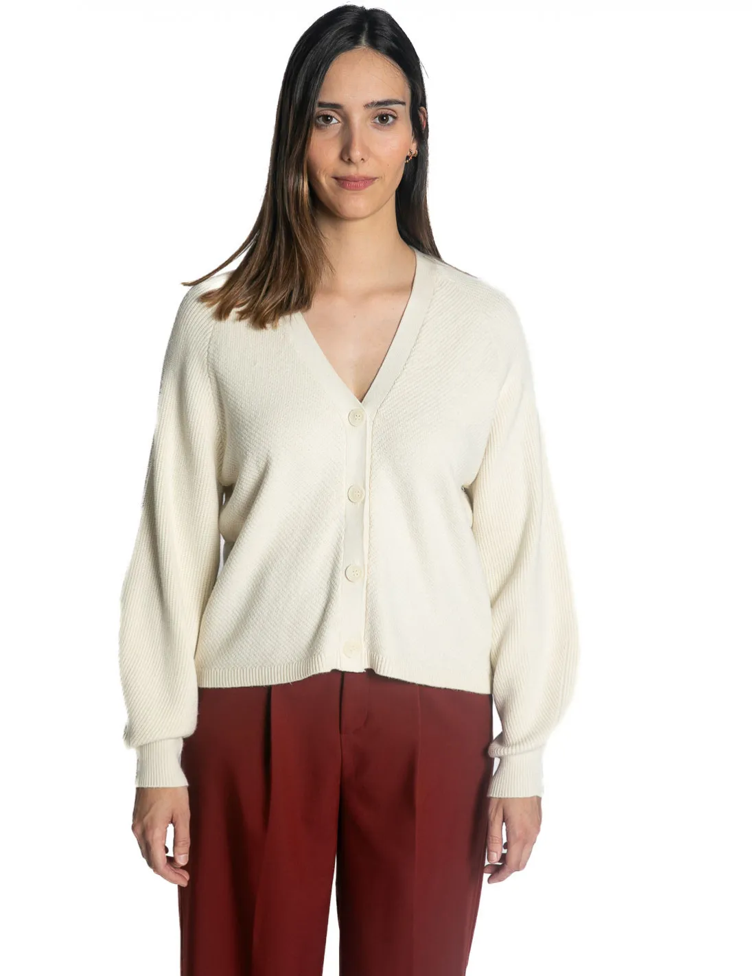 CARDIGAN PUNTO SUAVE CRUDO BOSTON ICHI