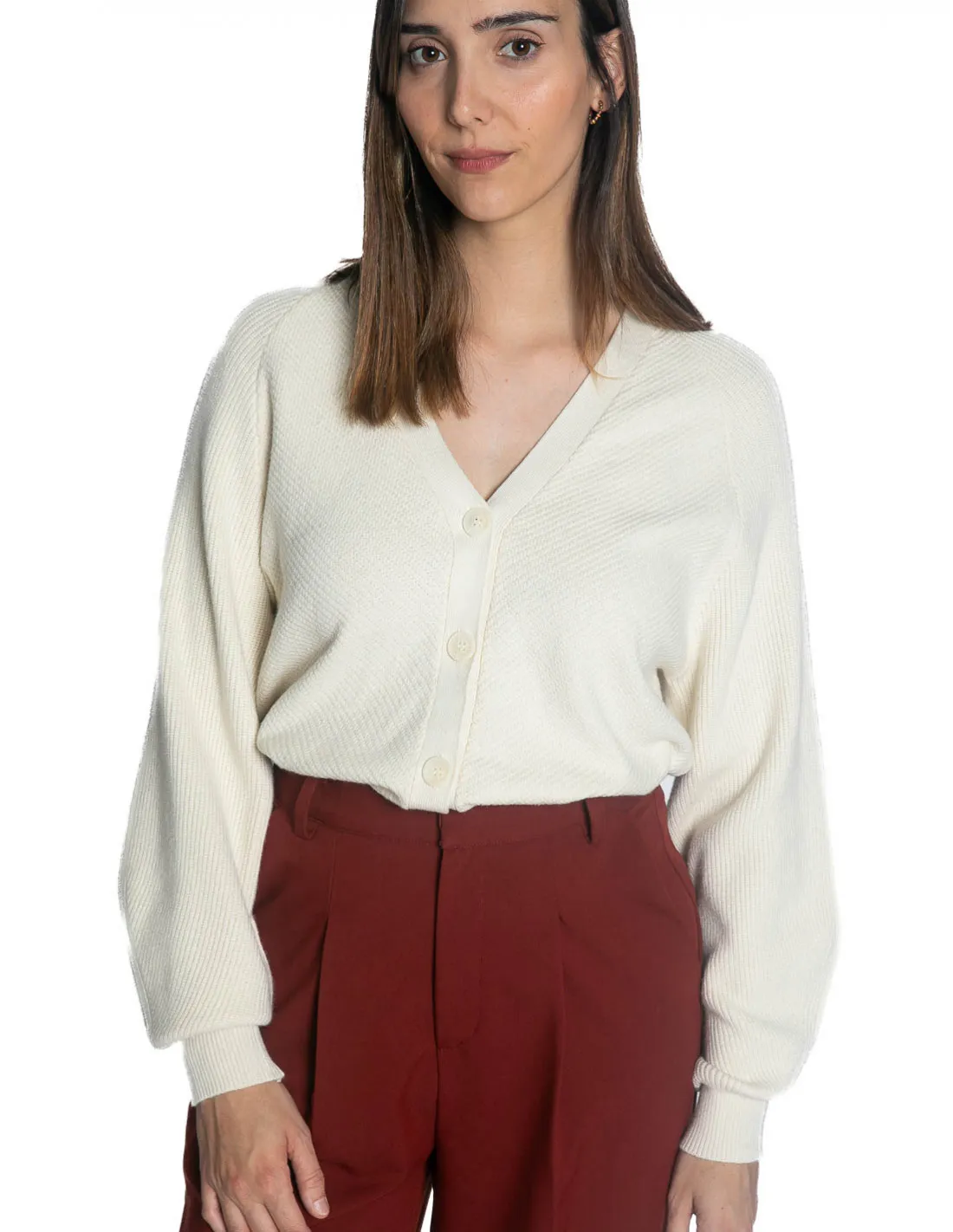 CARDIGAN PUNTO SUAVE CRUDO BOSTON ICHI