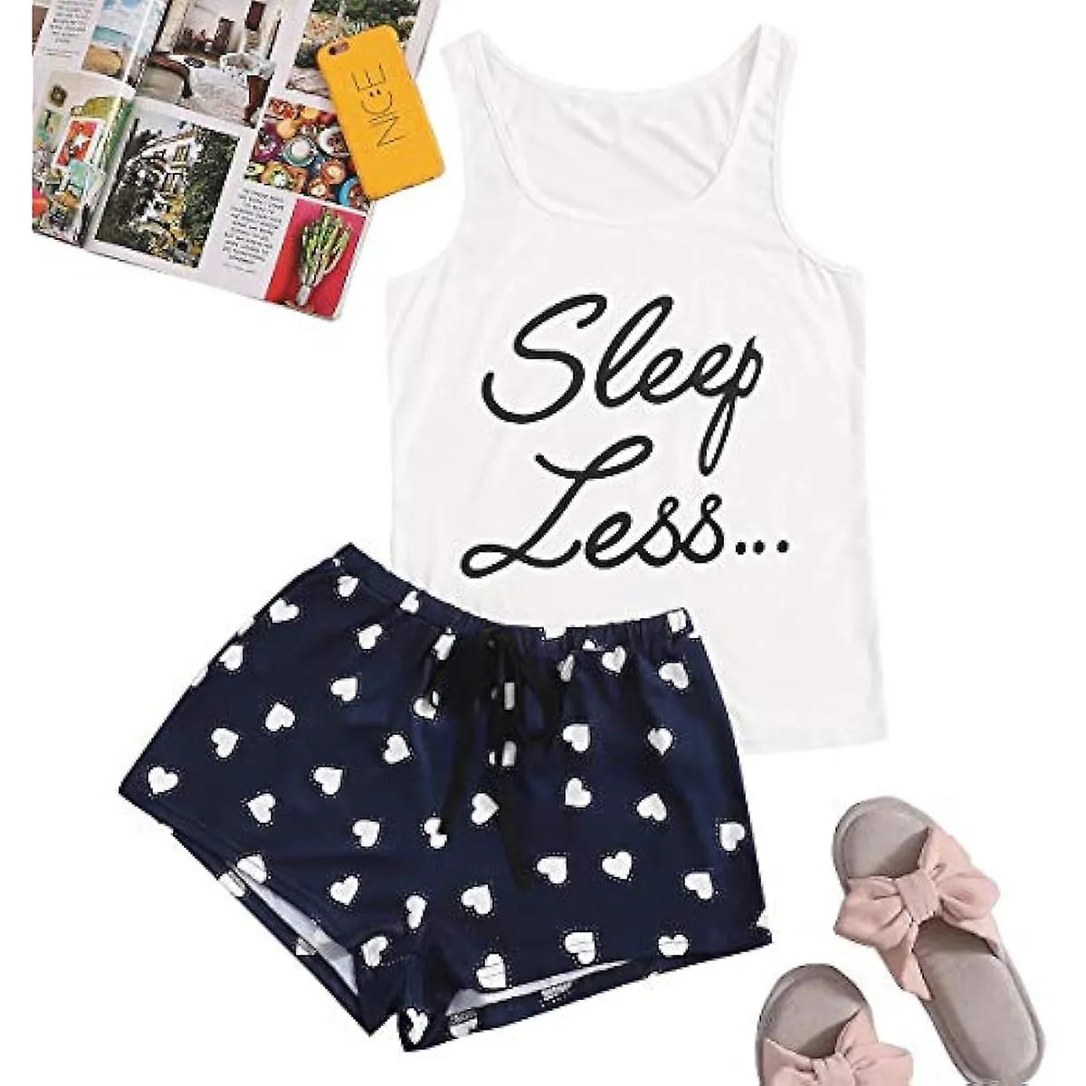 Cute Sleeveless  Sleepwear Pajama Set