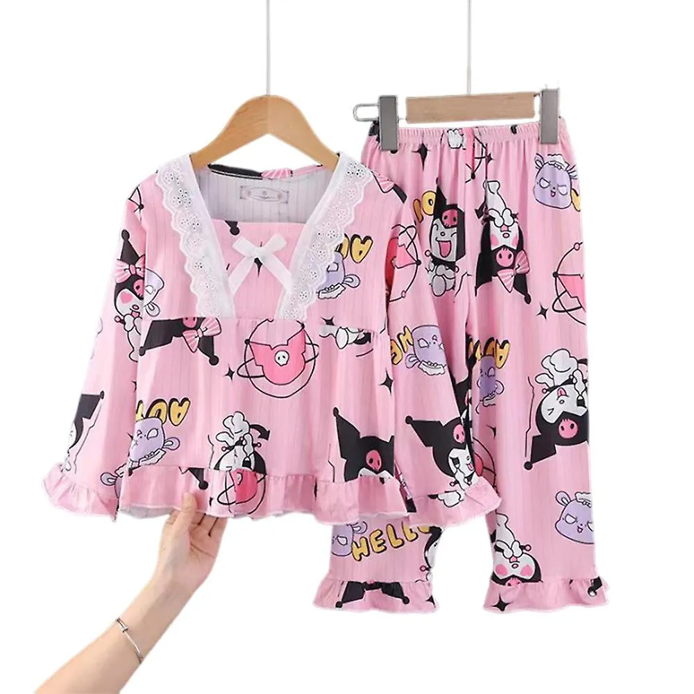 Girls Sanrio Pajamas Pyjamas Pjs Set Kawaii Melody Kuromi Cinnamoroll Sleepwear Nightwear Loungewear