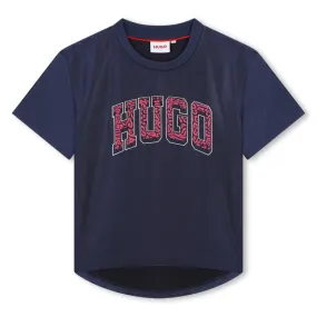 HUGO Camiseta brillante con logo