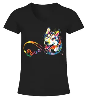Love Husky Camiseta cuello pico Mujer