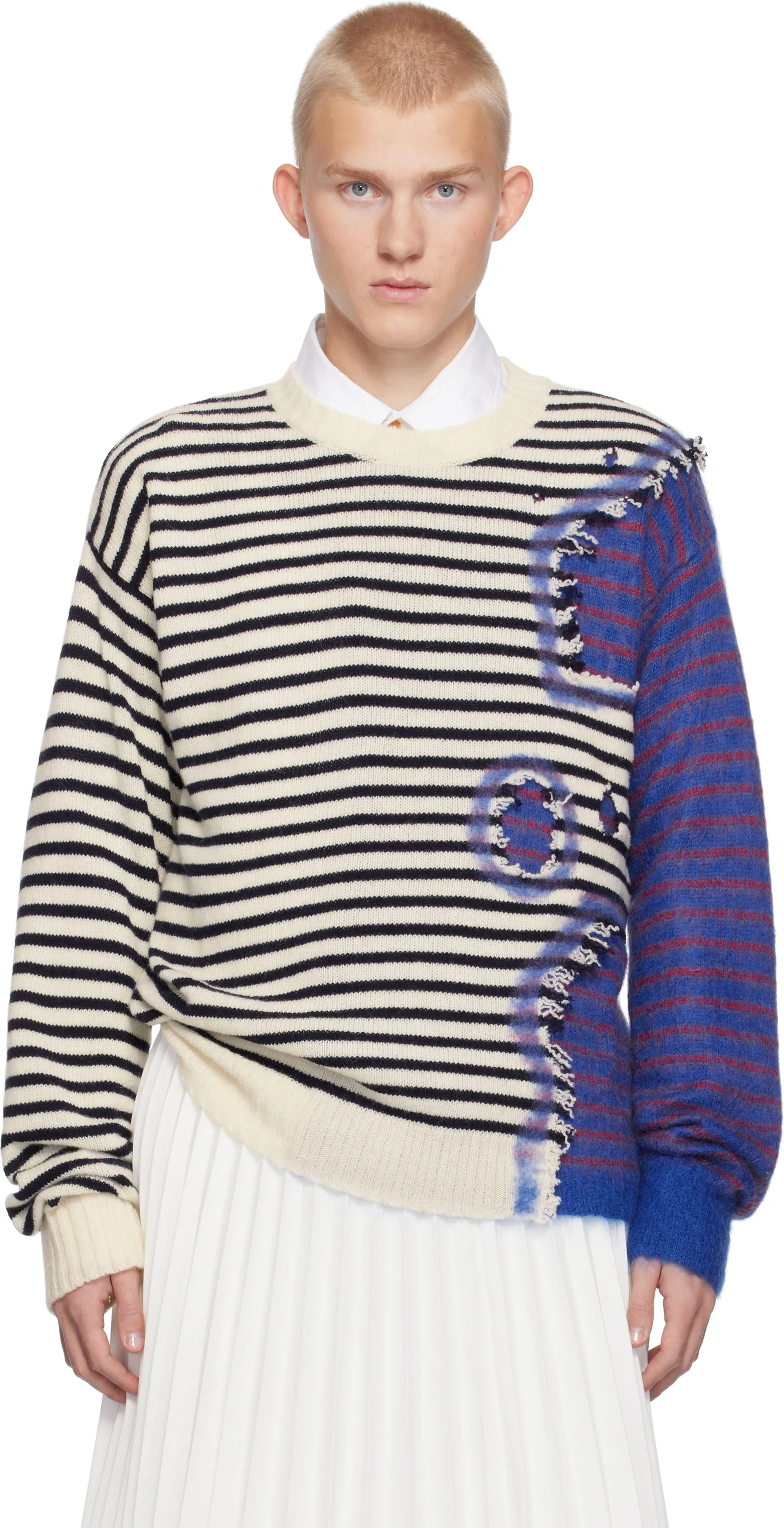 Marni Striped Needle Punch Sweater