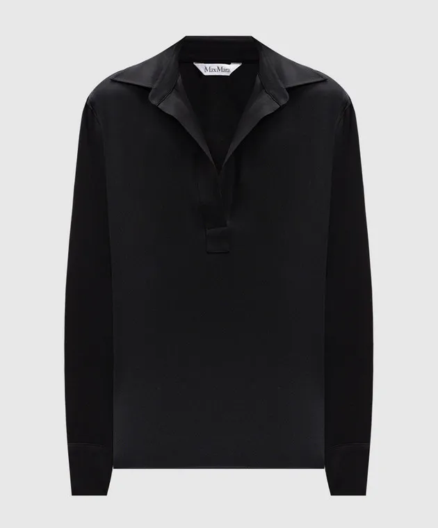 Max Mara Black silk ZANZERO blouse