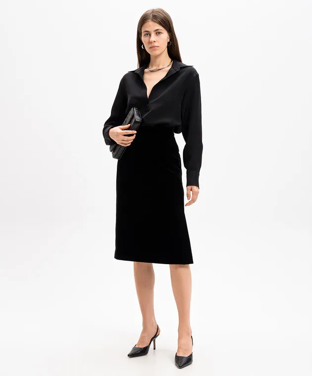 Max Mara Black silk ZANZERO blouse
