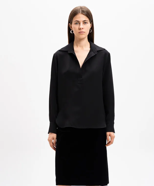 Max Mara Black silk ZANZERO blouse