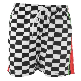 Pantalones cortos de playa transpirables de verano Hombres Negro Blanco a cuadros Pantalones cortos casuales de modasstk102007