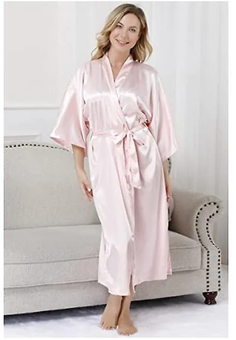 Plus Size S-XXXL Rayon Bathrobe Womens Kimono Satin Long Robe Sexy Lingerie Classic Nightgown Sleepwear with Belt
