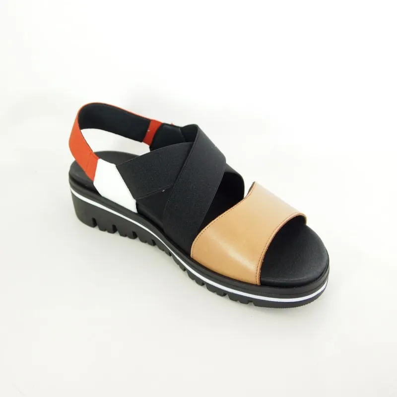 Sandalias Piesanto 220787 Camel-Blanco-Rojo