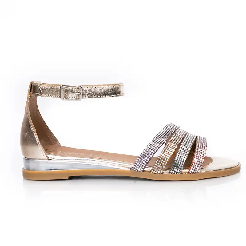 Sandalias platino con strass Boris