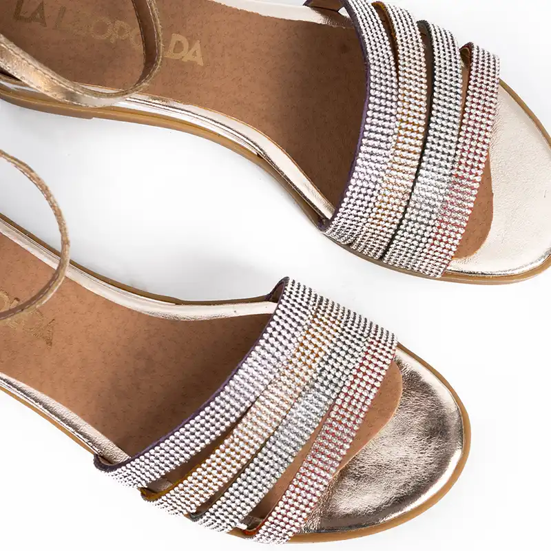 Sandalias platino con strass Boris