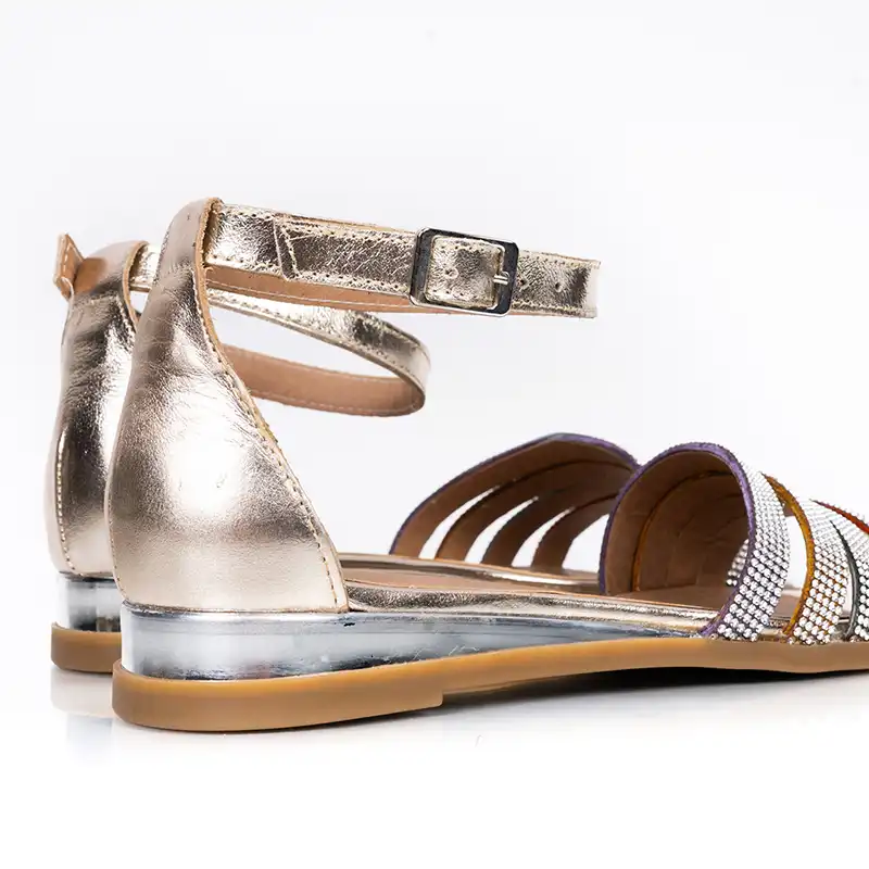Sandalias platino con strass Boris