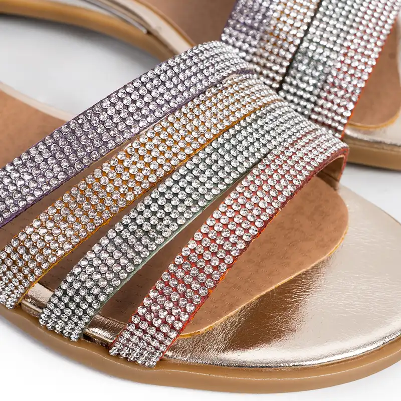 Sandalias platino con strass Boris