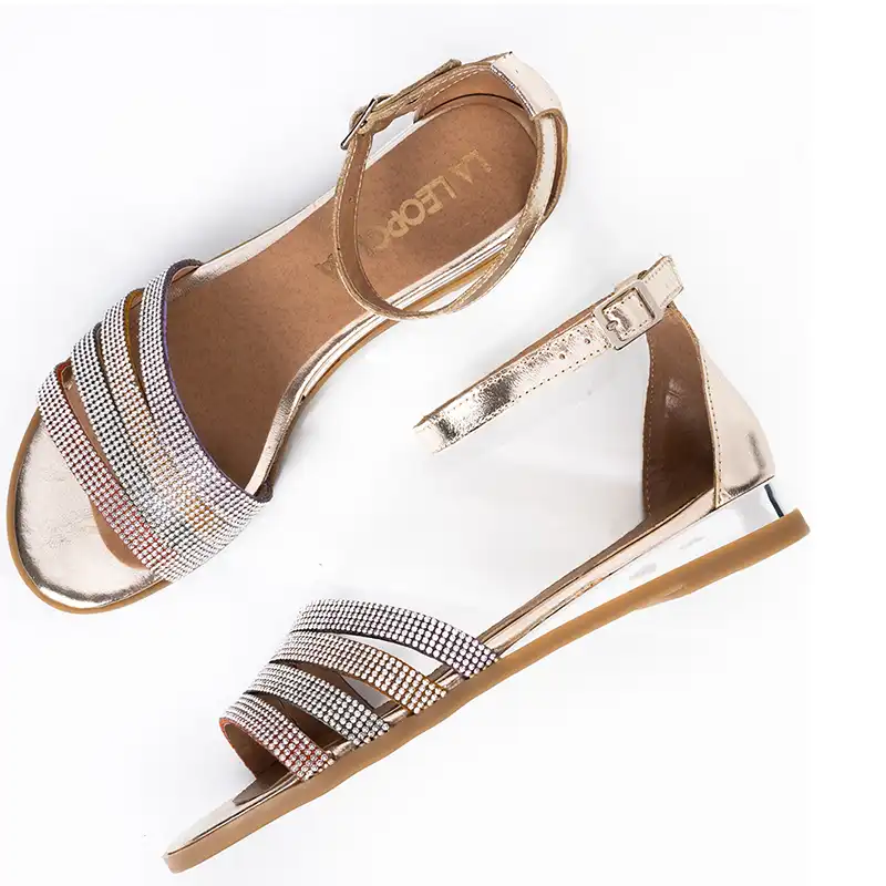 Sandalias platino con strass Boris