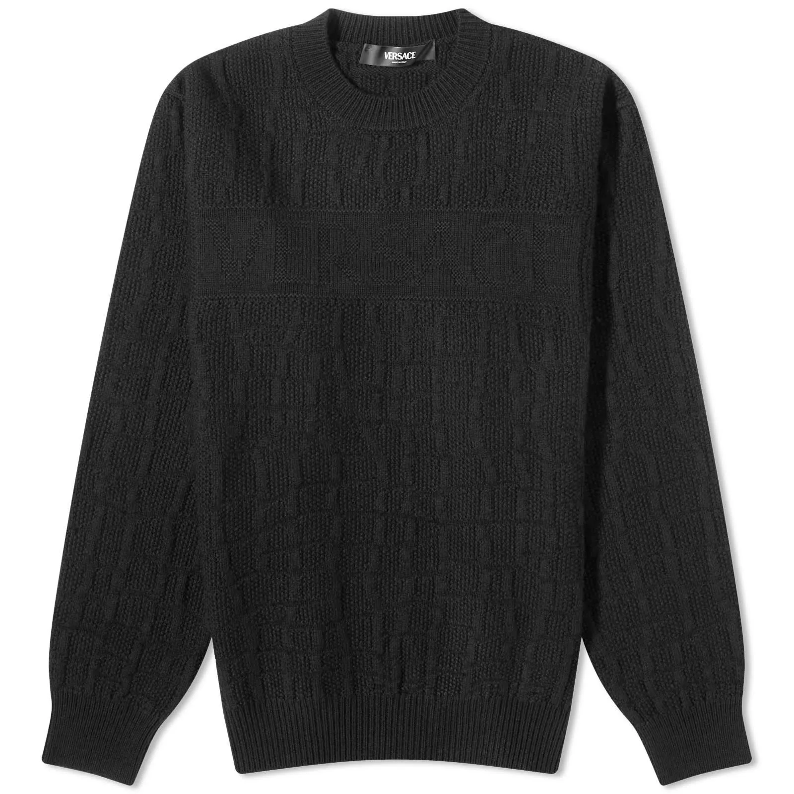 Versace Crocodile Crew Knit Sweater
